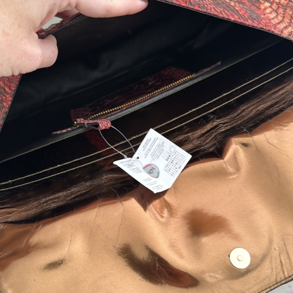 Albert Chloe Metallic Python Handbag - image 6